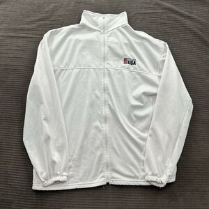United States Olympic Committee Team USA White Full Zip Jacket XL Polyester.